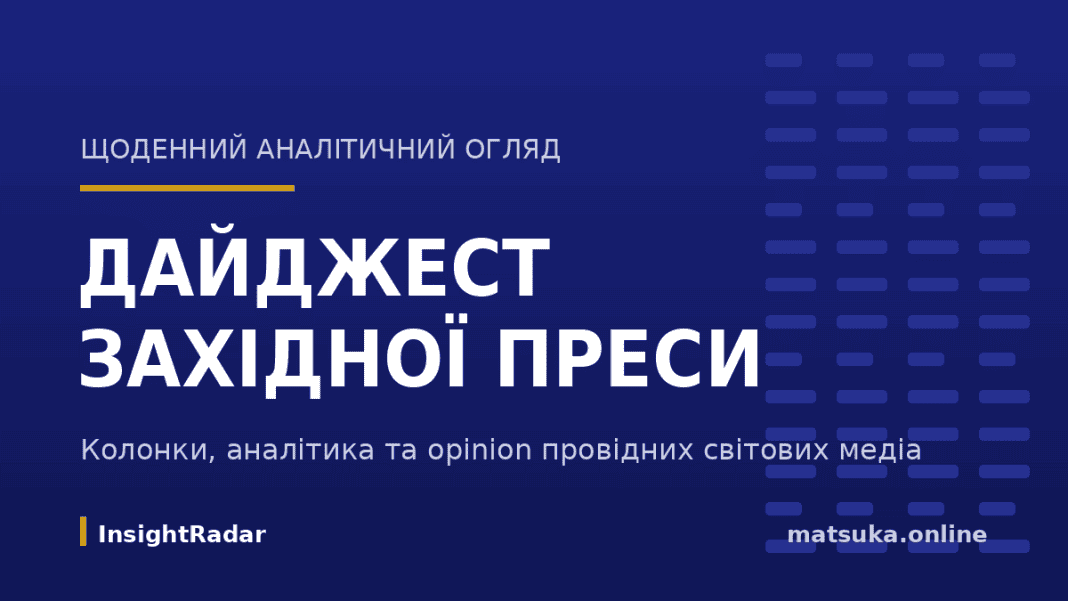 Дайджест західної преси — щоденний аналітичний огляд InsightRadar на matsuka.online